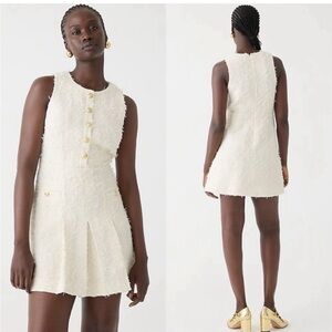BRAND NEW! JCrew Pleated Mini Dress in Textured Tweed - Size 12
